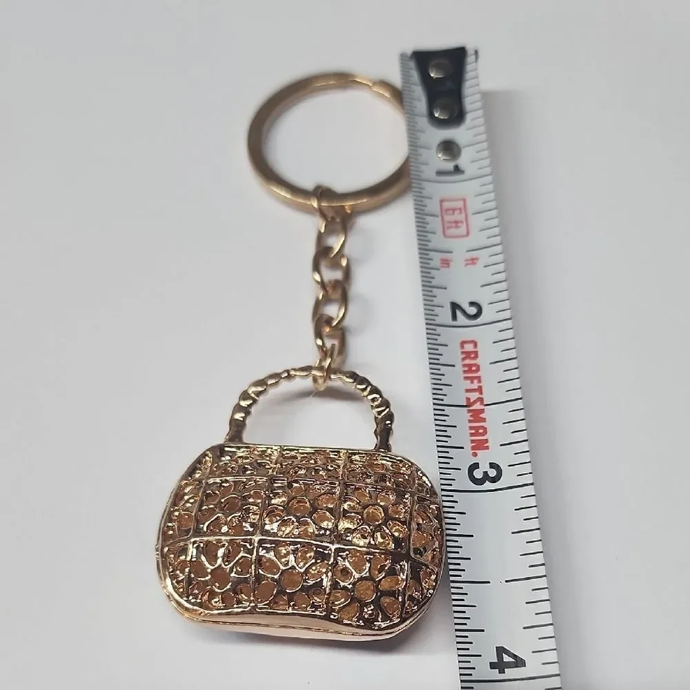 Blue and Gold Checkered Keychain
